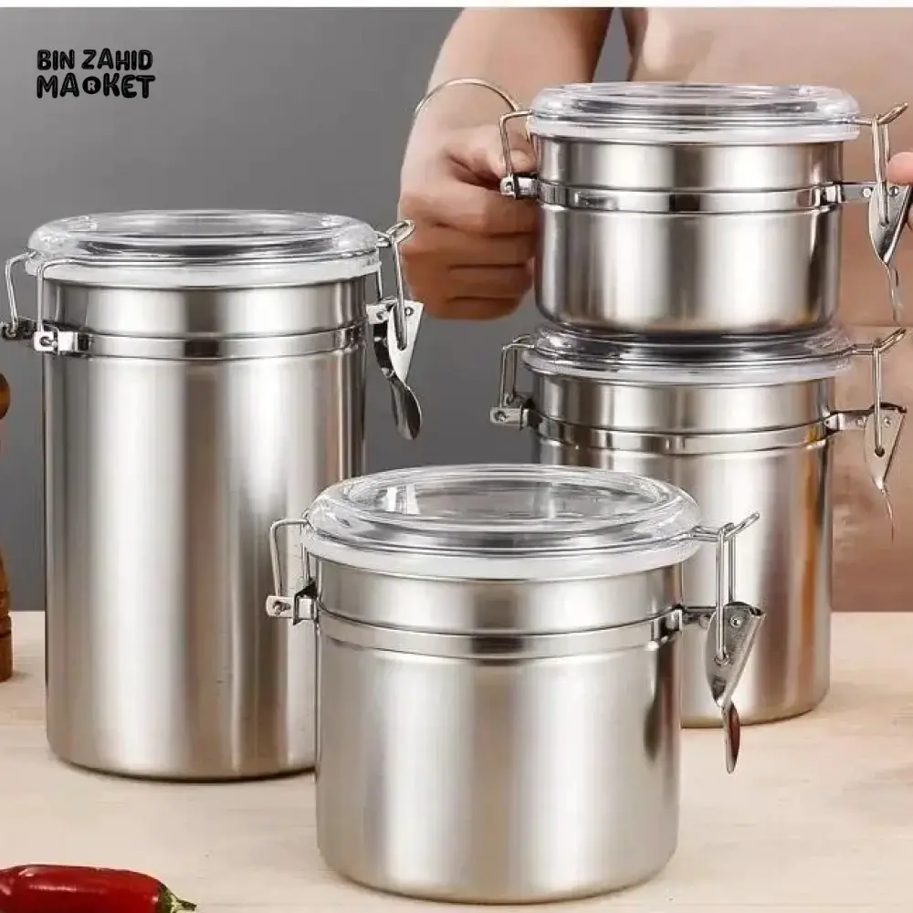 4X PIECES STAINLESS STEEL JAR SET - Image 3