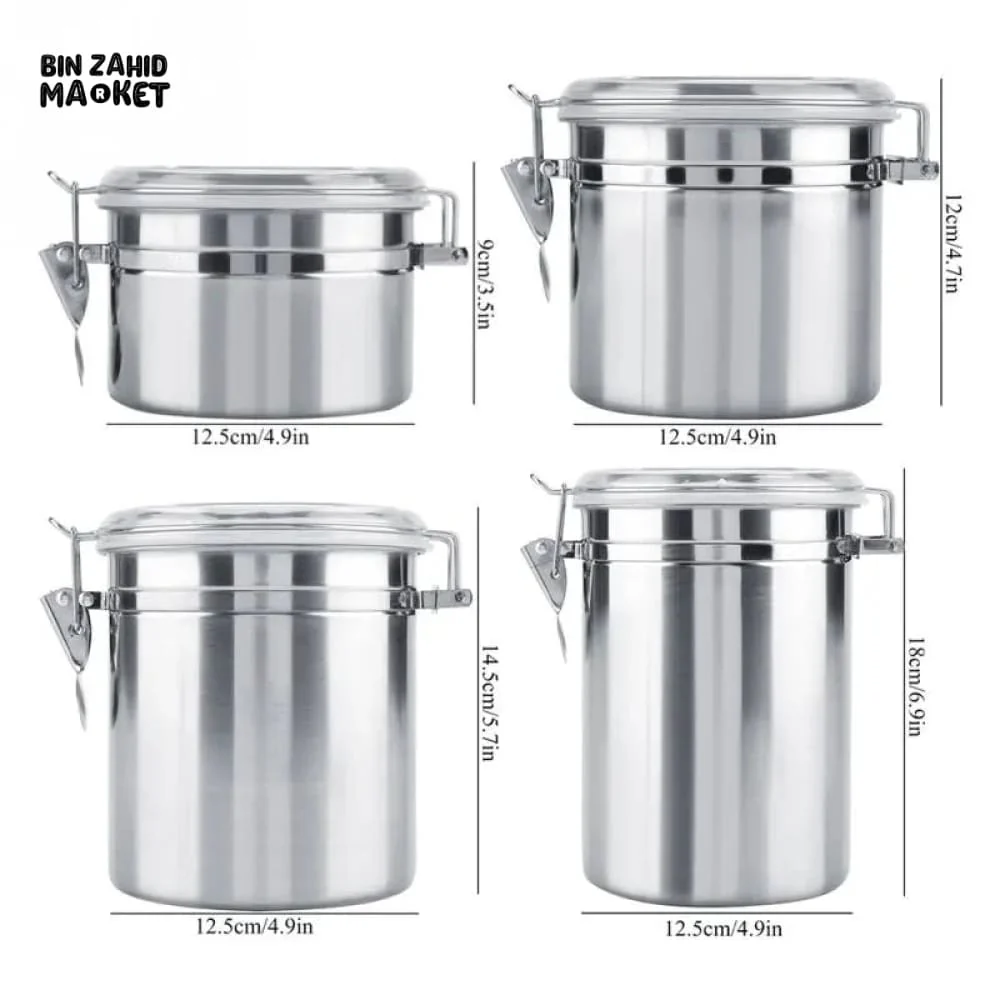 4X PIECES STAINLESS STEEL JAR SET - Image 6