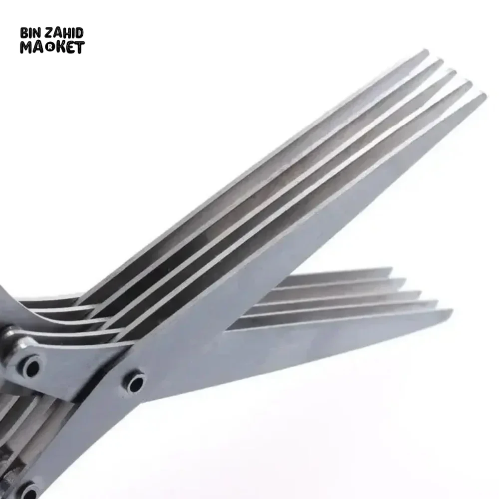 5-BLADE HERB SCISSORS – STAINLESS STEEL SPRING ONION CUTTER - Image 5