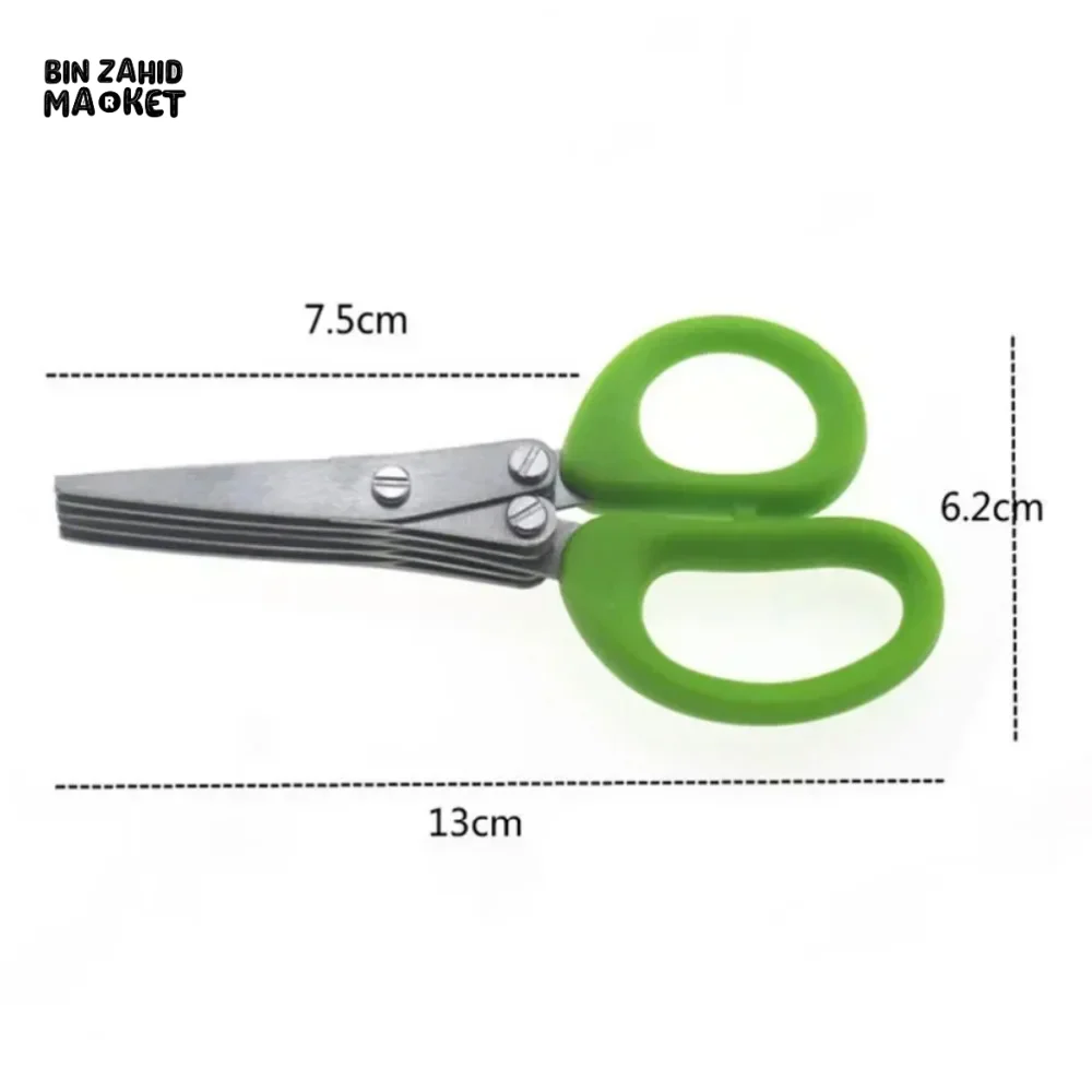 5-BLADE HERB SCISSORS – STAINLESS STEEL SPRING ONION CUTTER - Image 6