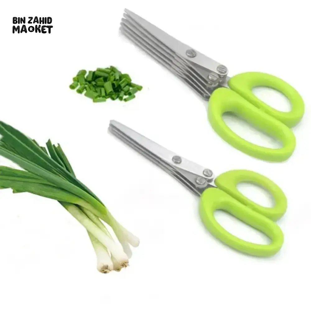 5-BLADE HERB SCISSORS – STAINLESS STEEL SPRING ONION CUTTER - Image 7