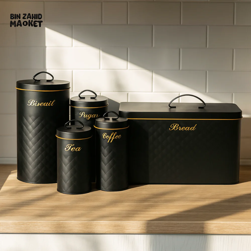 5 PCS METAL KITCHEN JAR SET