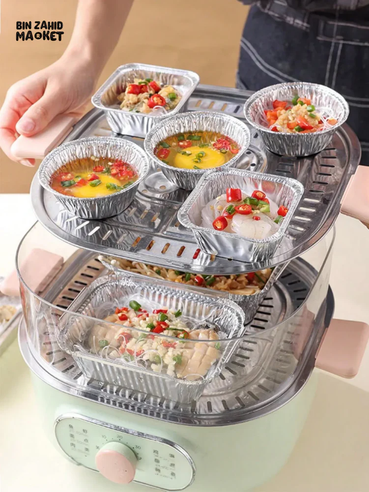 50 PIECES AIR FRYER TIN FOIL BOWL EGG TART HOLDER CAKE MOLD - Image 2