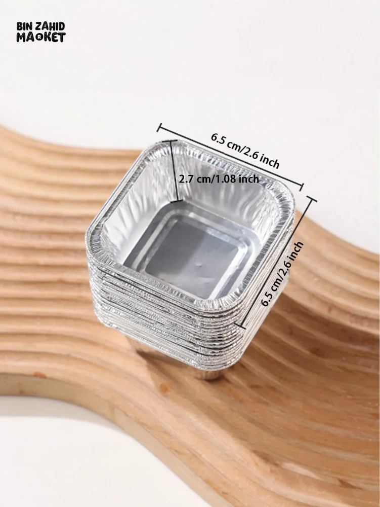50 PIECES AIR FRYER TIN FOIL BOWL EGG TART HOLDER CAKE MOLD - Image 8