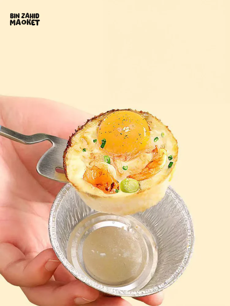 50 PIECES AIR FRYER TIN FOIL BOWL EGG TART HOLDER CAKE MOLD - Image 9