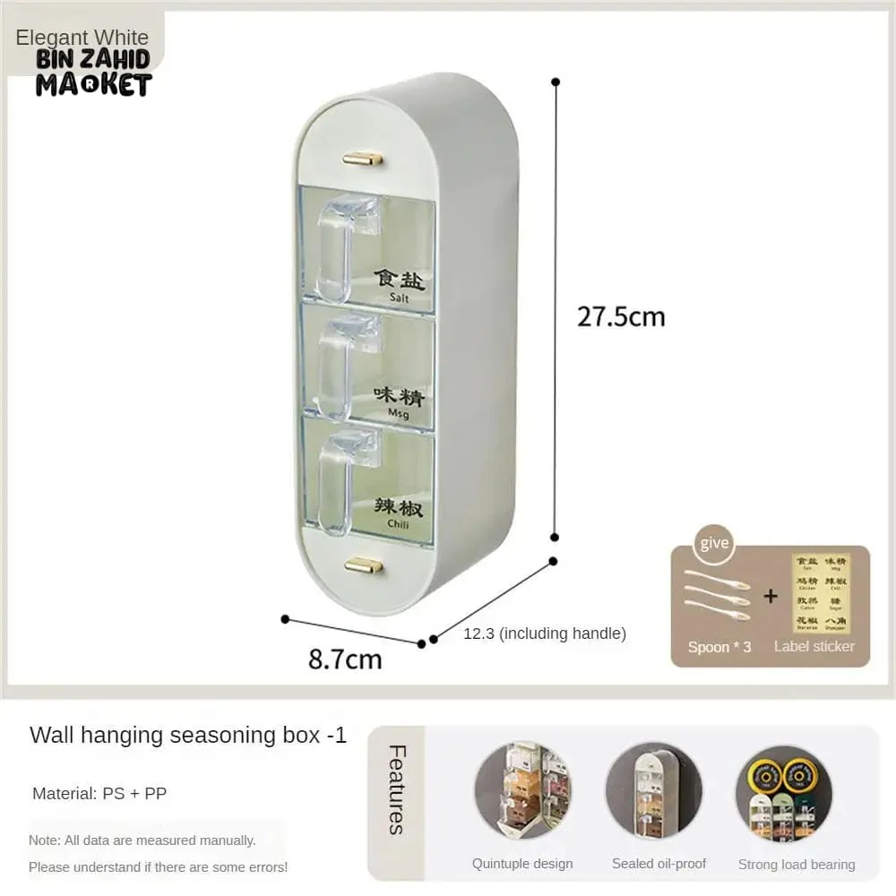 5IN1 ACRYLIC WALL MOUNTED SPICES BOX - Image 4