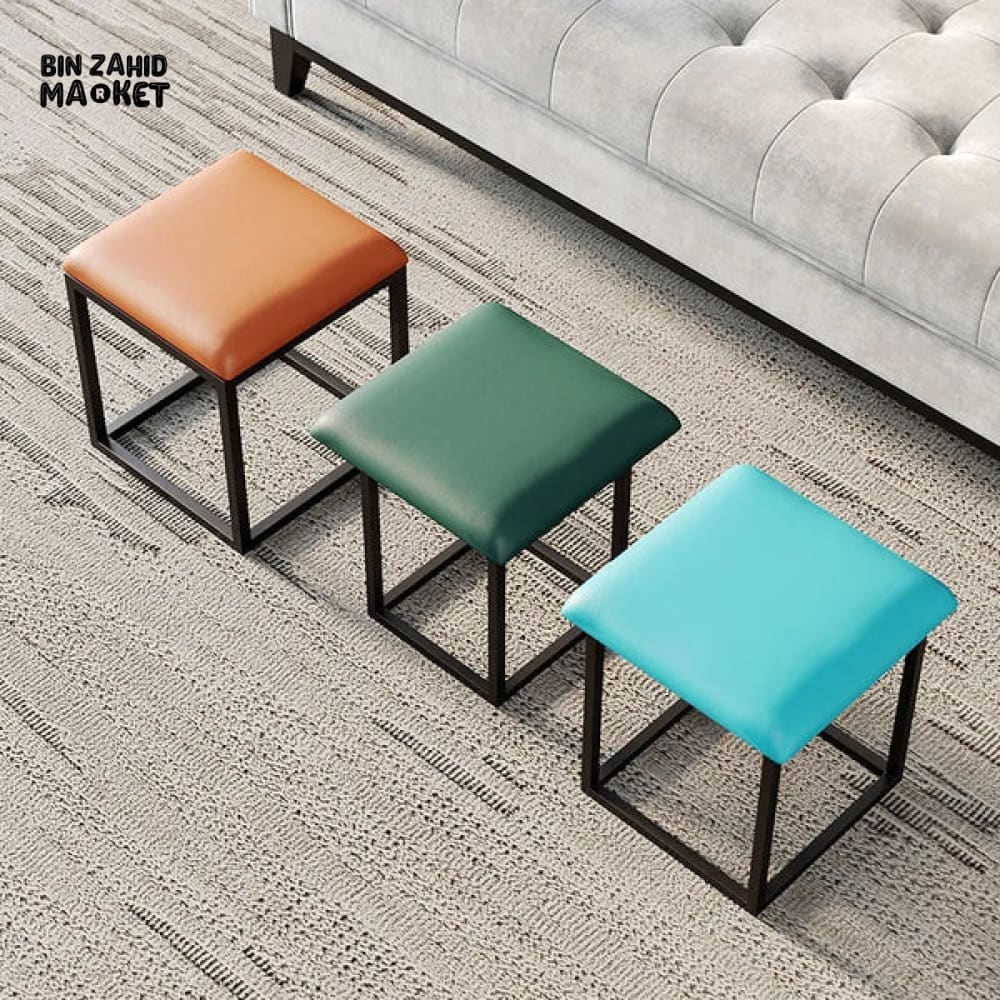5IN1 NORDIC LEATHER OTTOMAN MULTIFUNCTIONAL STOOL STORAGE FOOT STOOL - Image 5
