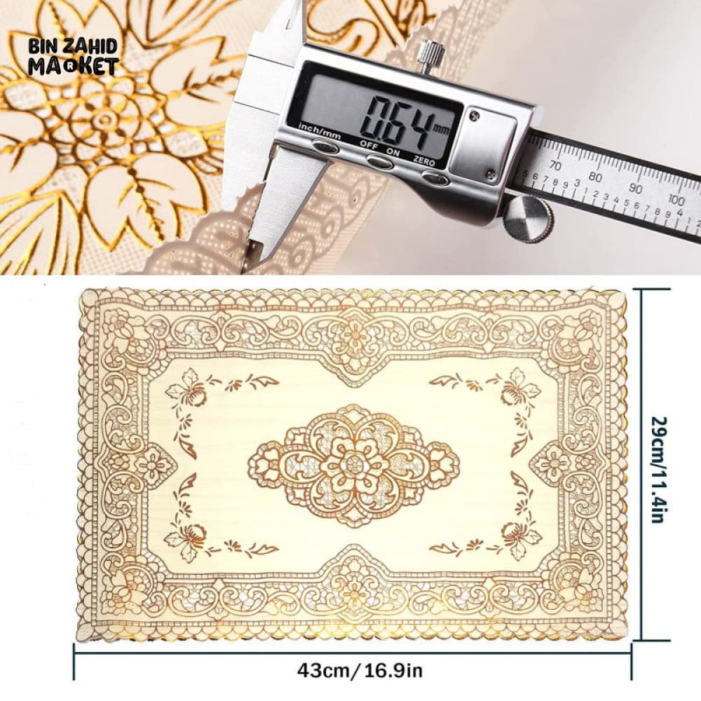 6 PIECE GOLD BLOOM PLACEMATS – NON-SLIP WASHABLE HEAT-RESISTANT - Image 3