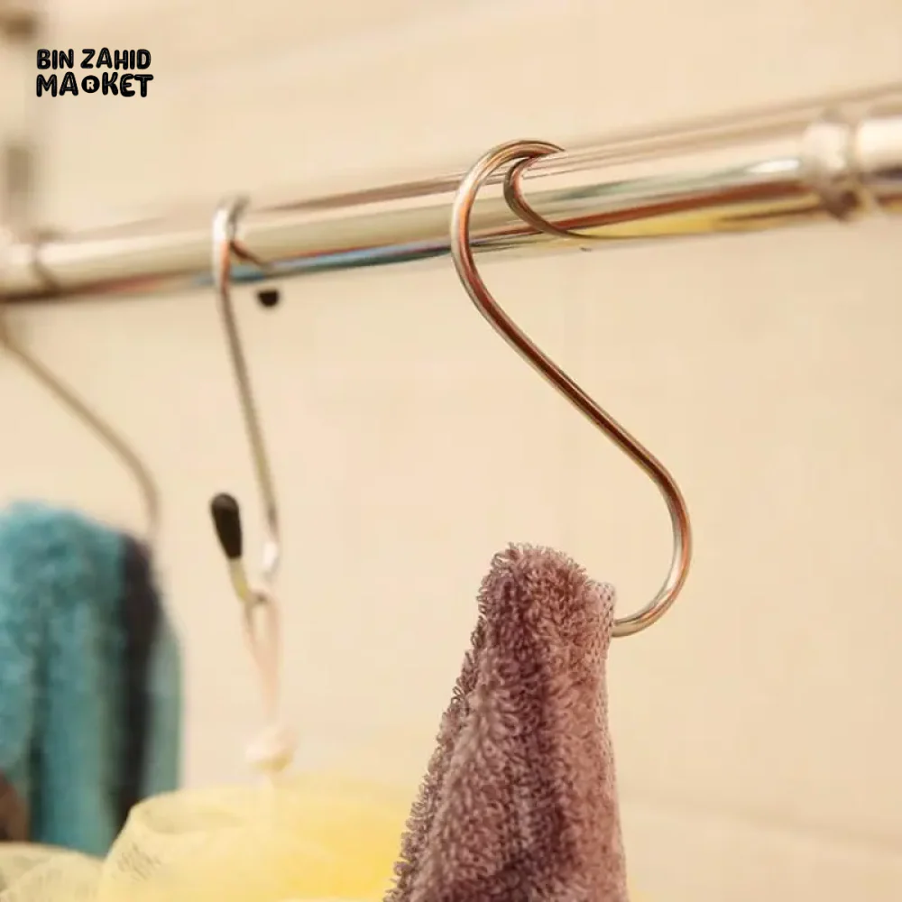 6 PIECE MULTIFUNCTIONAL S-SHAPED STAINLESS STEEL HOOKS FOR KITCHEN BATHROOM STORAGE - Image 3