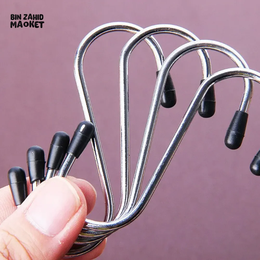 6 PIECE MULTIFUNCTIONAL S-SHAPED STAINLESS STEEL HOOKS FOR KITCHEN BATHROOM STORAGE - Image 5