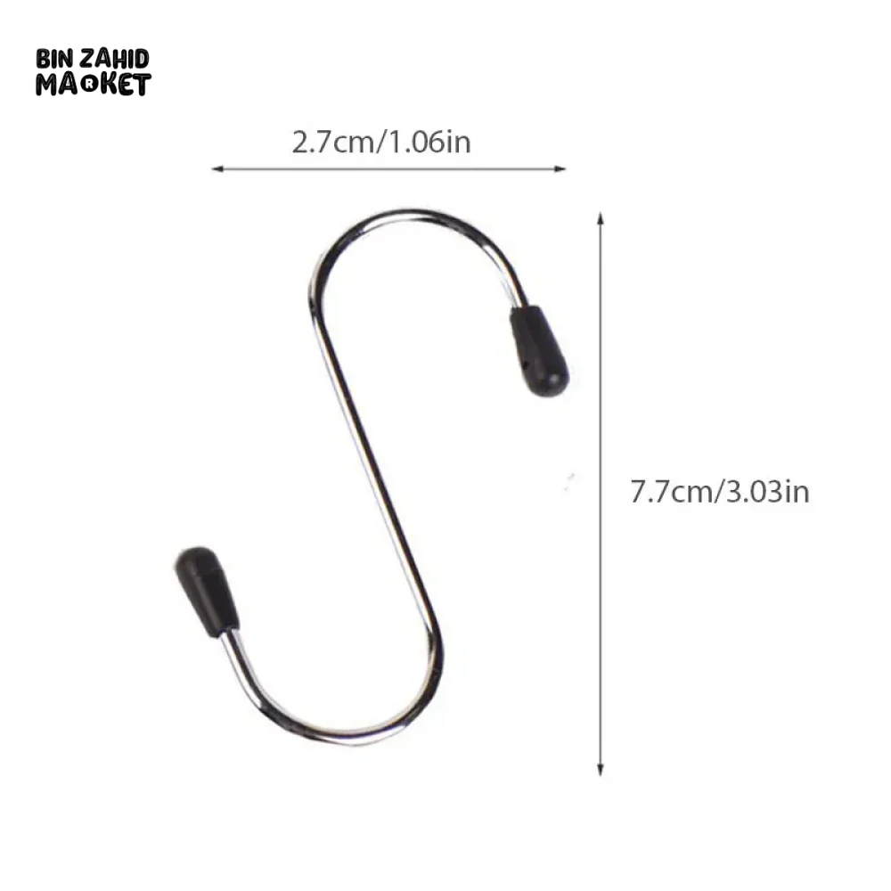 6 PIECE MULTIFUNCTIONAL S-SHAPED STAINLESS STEEL HOOKS FOR KITCHEN BATHROOM STORAGE - Image 6
