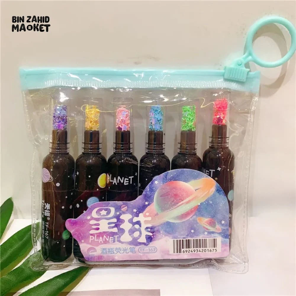 6 PIECES BOTTLE SHAPED MINI HIGHLIGHTERS - Image 5