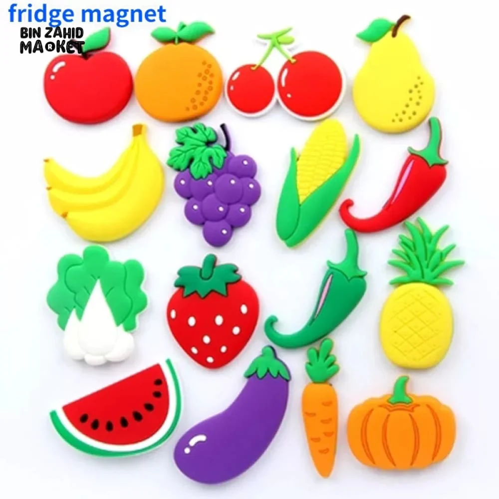 6 PIECES FRUITS & VEGGIES FRIDGE MAGNETS - Image 2