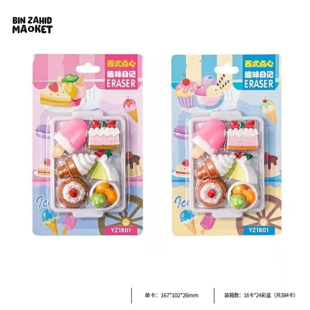 6 PIECES PACK FOOD ERASER - Image 3