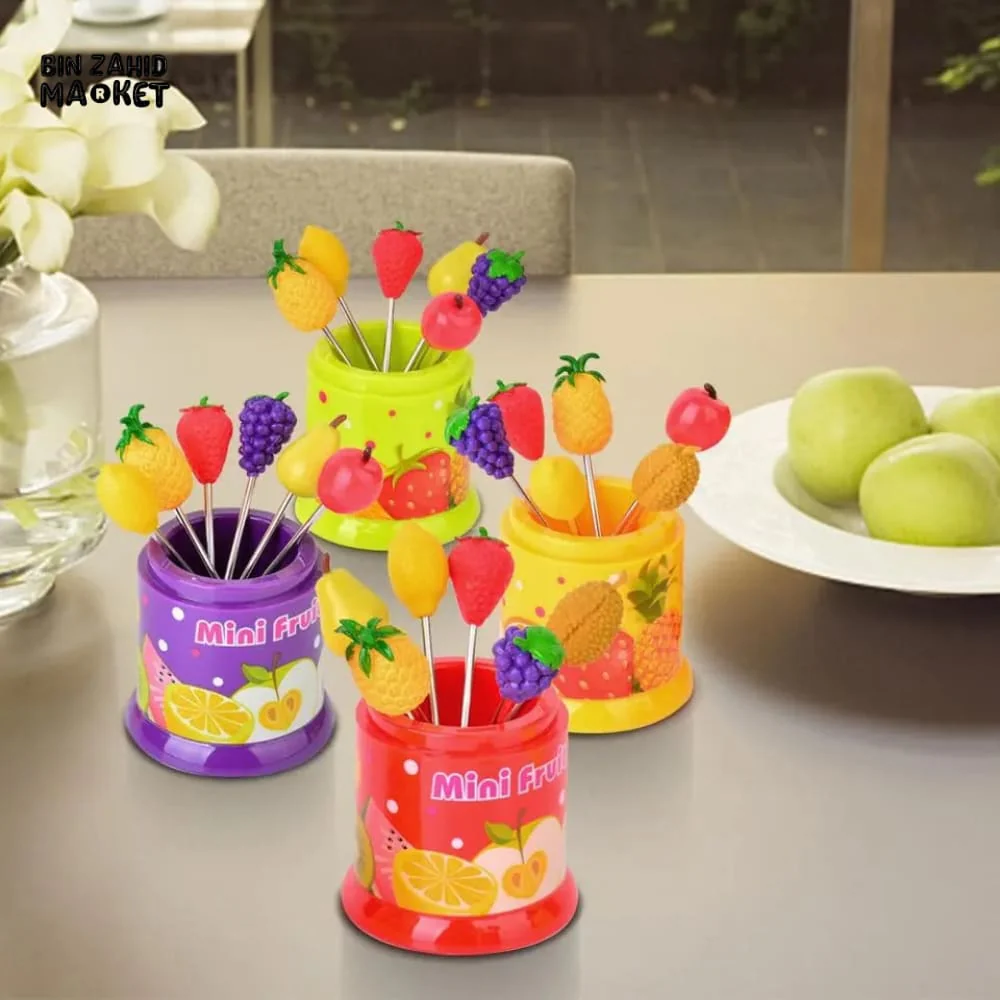 6 PIECES PATTERN FRUITS FORK