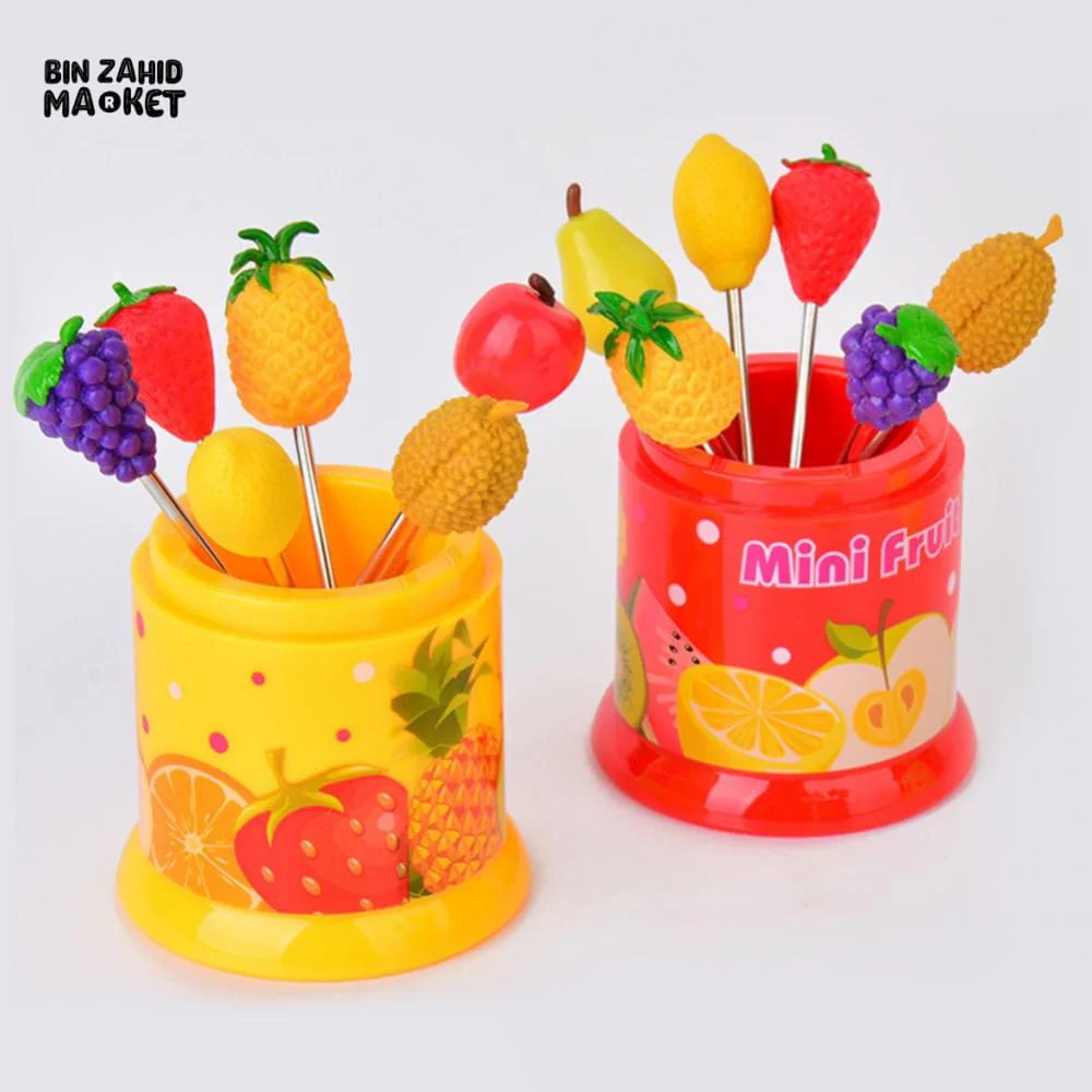 6 PIECES PATTERN FRUITS FORK - Image 2