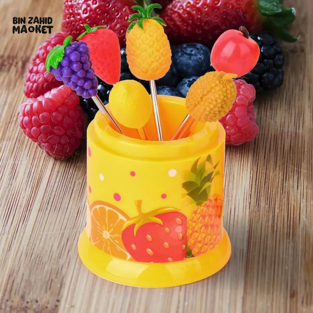 6 PIECES PATTERN FRUITS FORK - Image 3