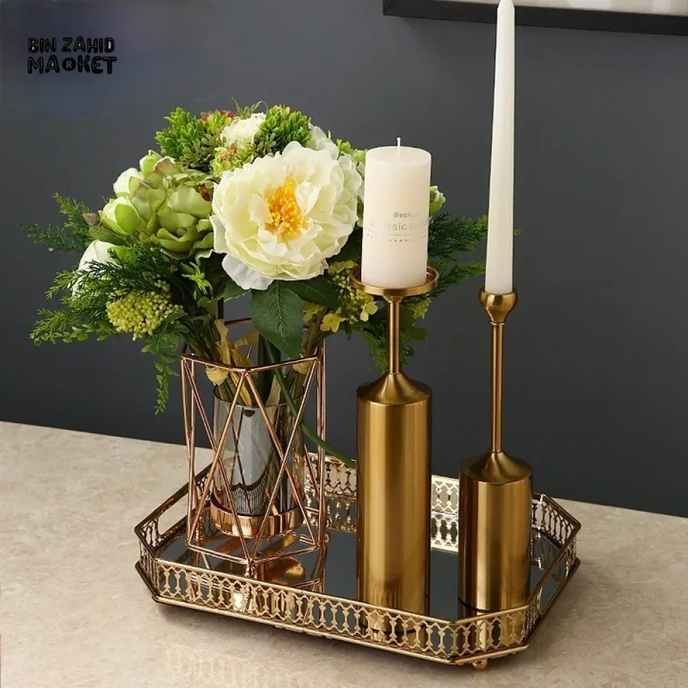 6 PIECES SET EUROPEAN STYLE RETRO METAL CANDLE HOLDER ROMAN STYLE CANDELABRA - Image 3