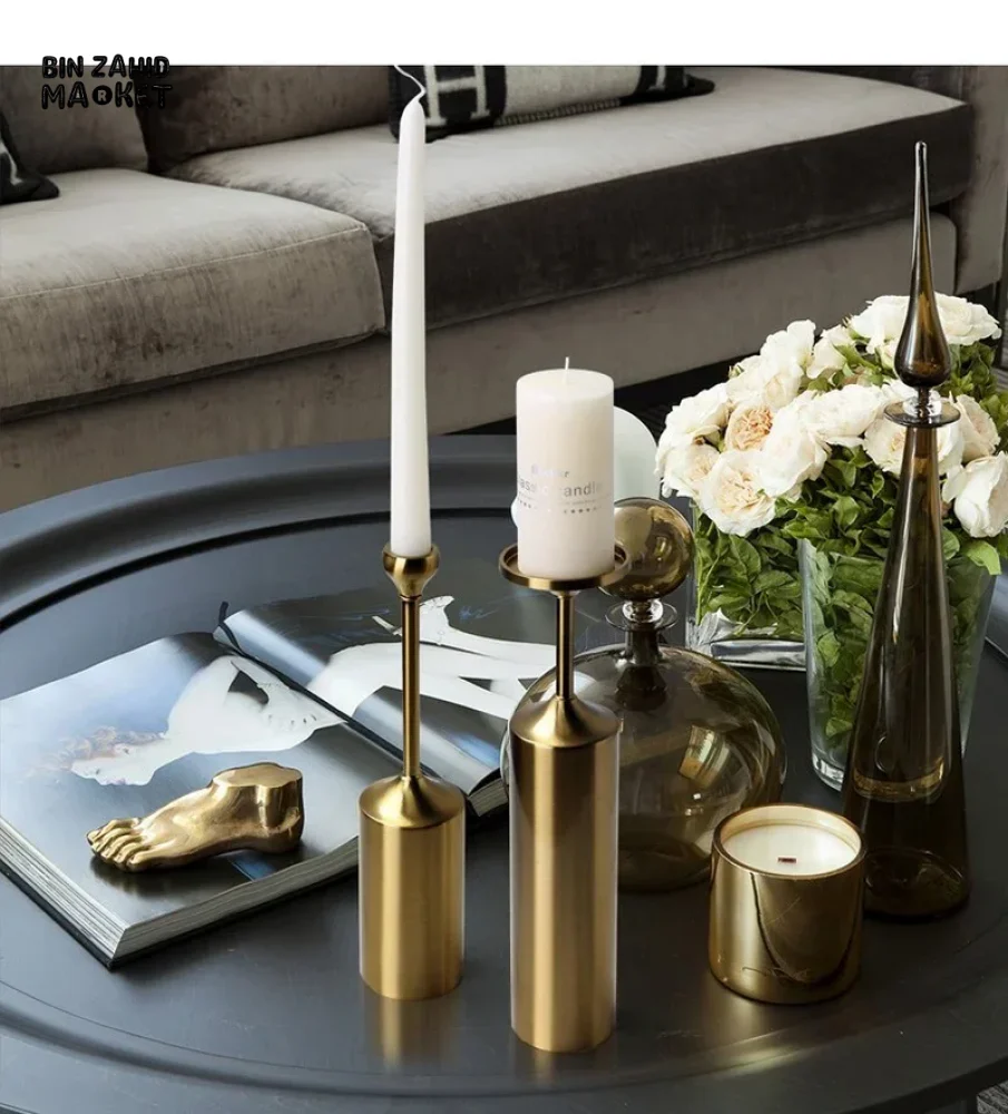 6 PIECES SET EUROPEAN STYLE RETRO METAL CANDLE HOLDER ROMAN STYLE CANDELABRA - Image 4