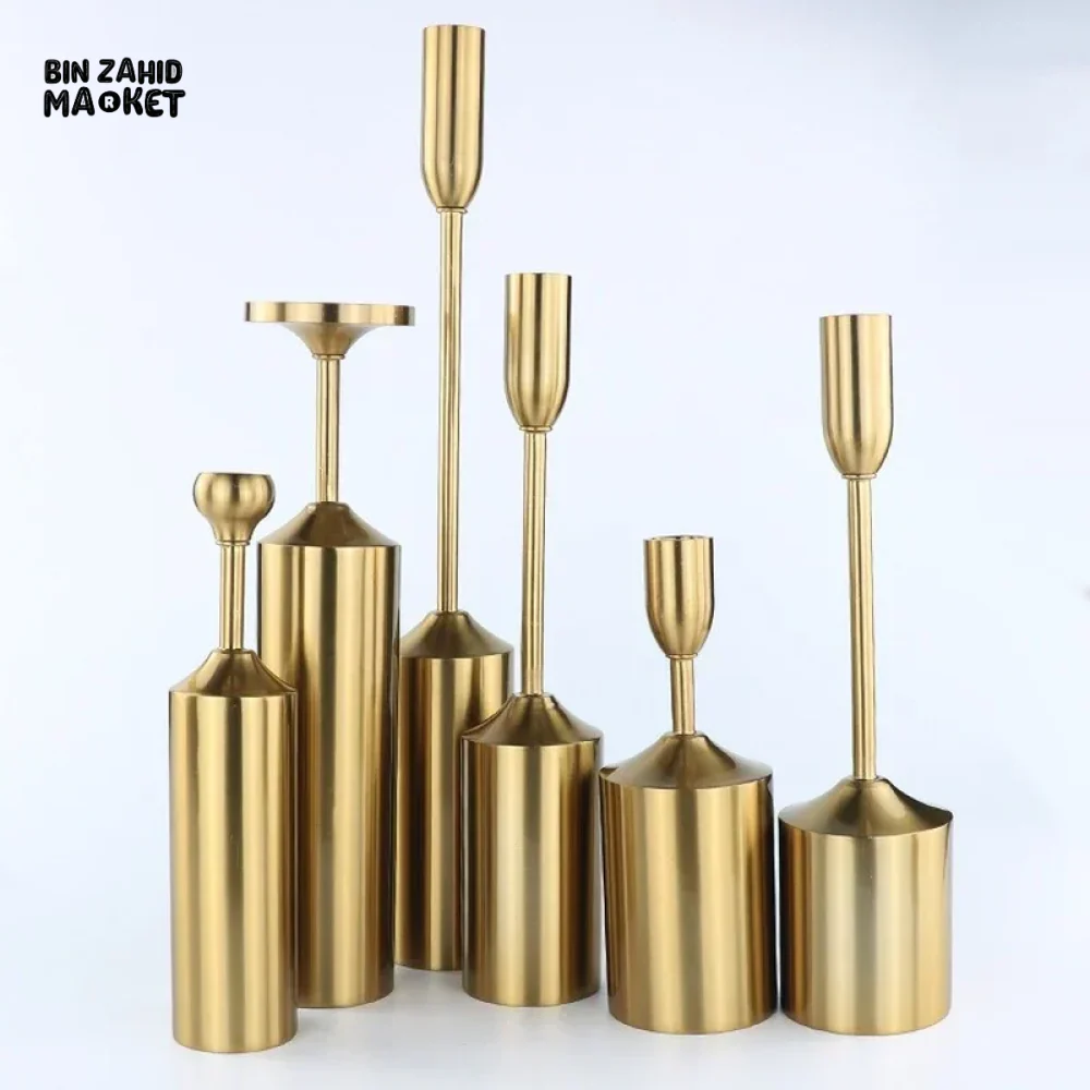 6 PIECES SET EUROPEAN STYLE RETRO METAL CANDLE HOLDER ROMAN STYLE CANDELABRA - Image 5