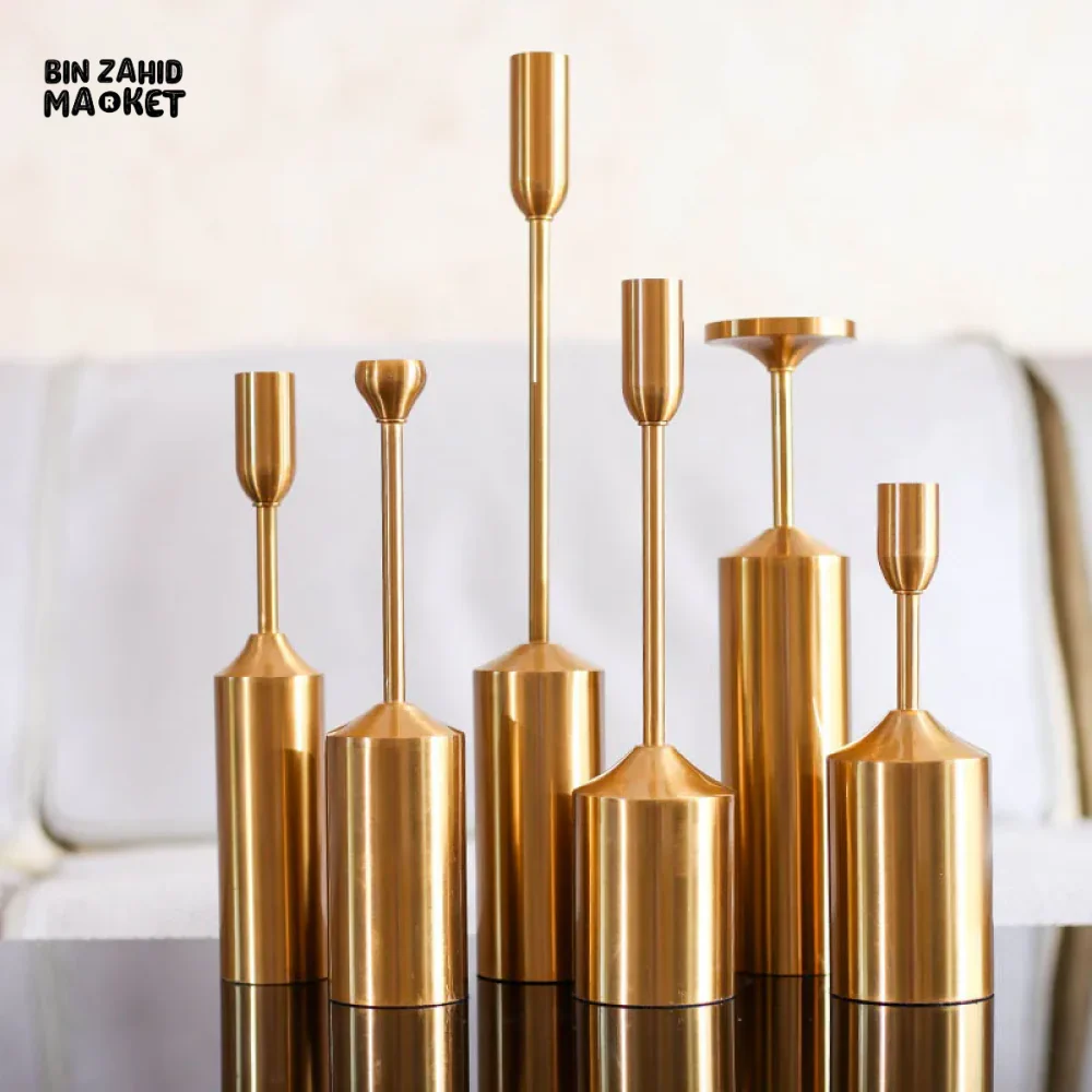 6 PIECES SET EUROPEAN STYLE RETRO METAL CANDLE HOLDER ROMAN STYLE CANDELABRA - Image 6