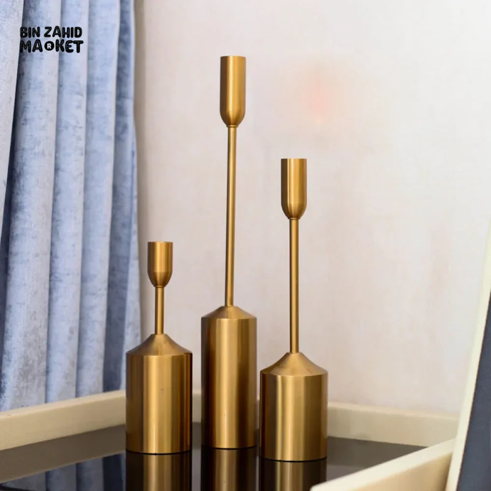 6 PIECES SET EUROPEAN STYLE RETRO METAL CANDLE HOLDER ROMAN STYLE CANDELABRA - Image 8