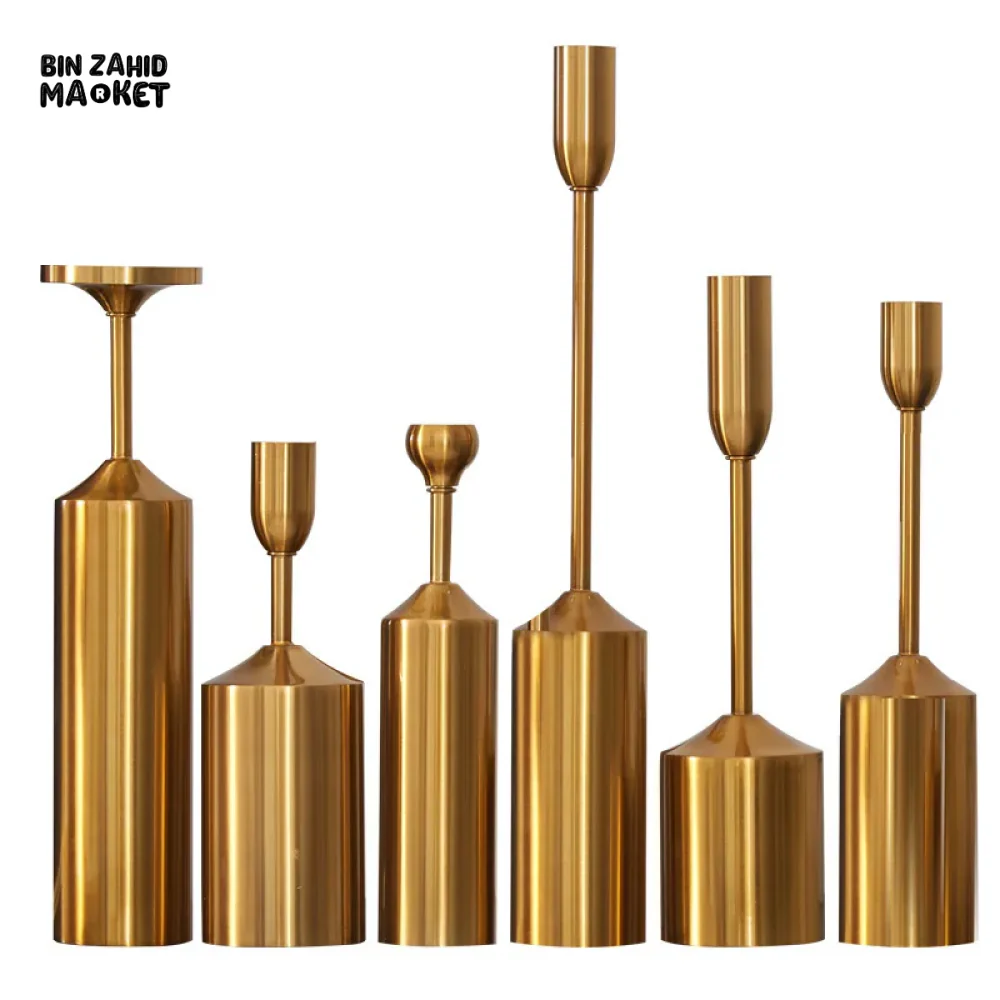6 PIECES SET EUROPEAN STYLE RETRO METAL CANDLE HOLDER ROMAN STYLE CANDELABRA - Image 9