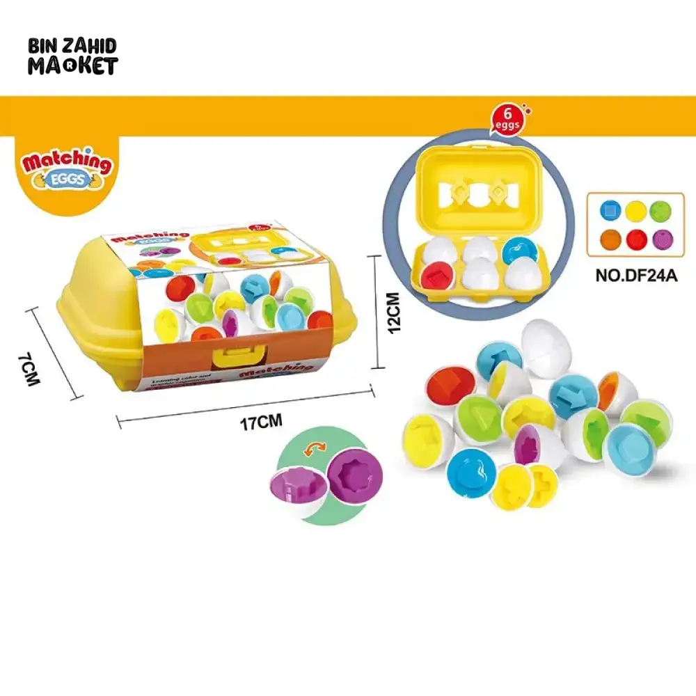 6 PIECES SMART & SHAPE MATCHING EGGS TOYS FOR KIDS - Image 3