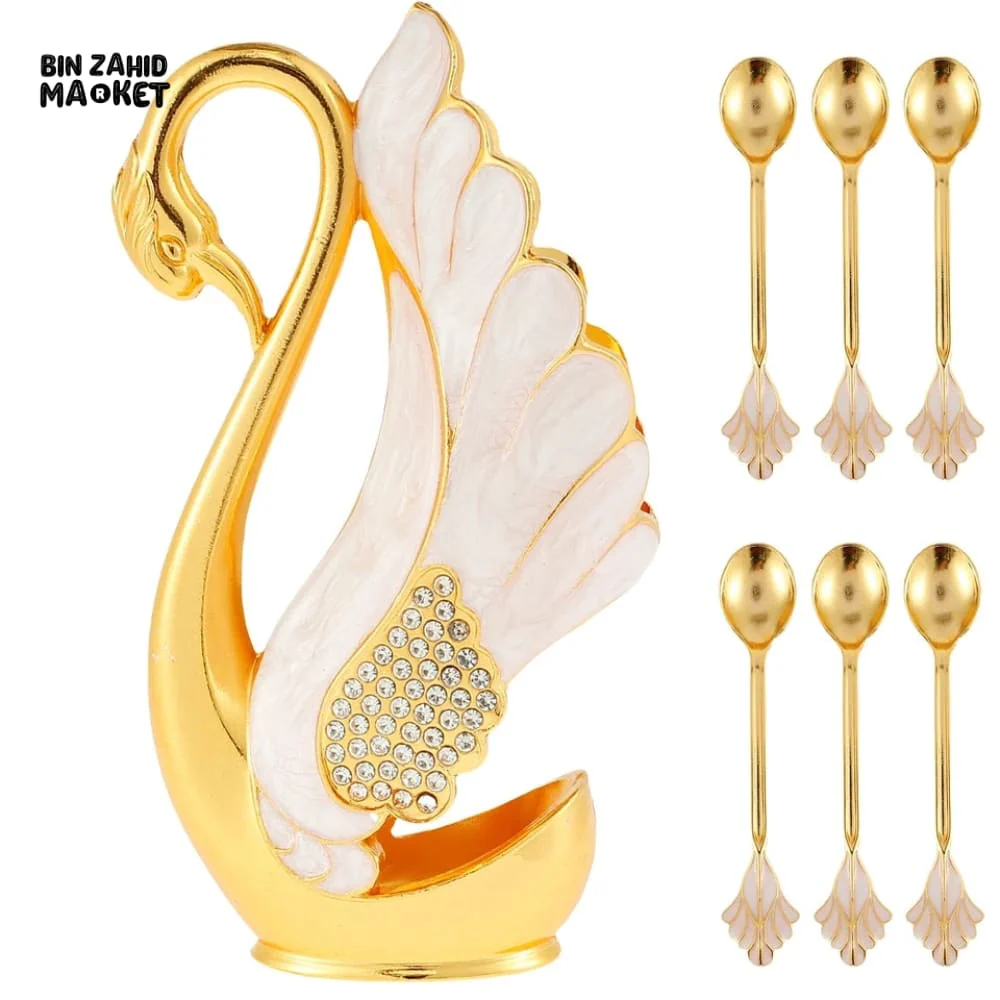 6 PIECES SWAN DESSERT SPOON SET - Image 3