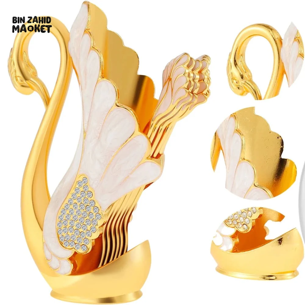 6 PIECES SWAN DESSERT SPOON SET - Image 7