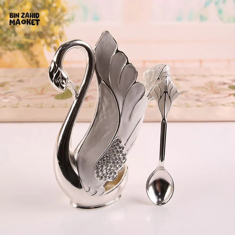 6 PIECES SWAN DESSERT SPOON SET - Image 9