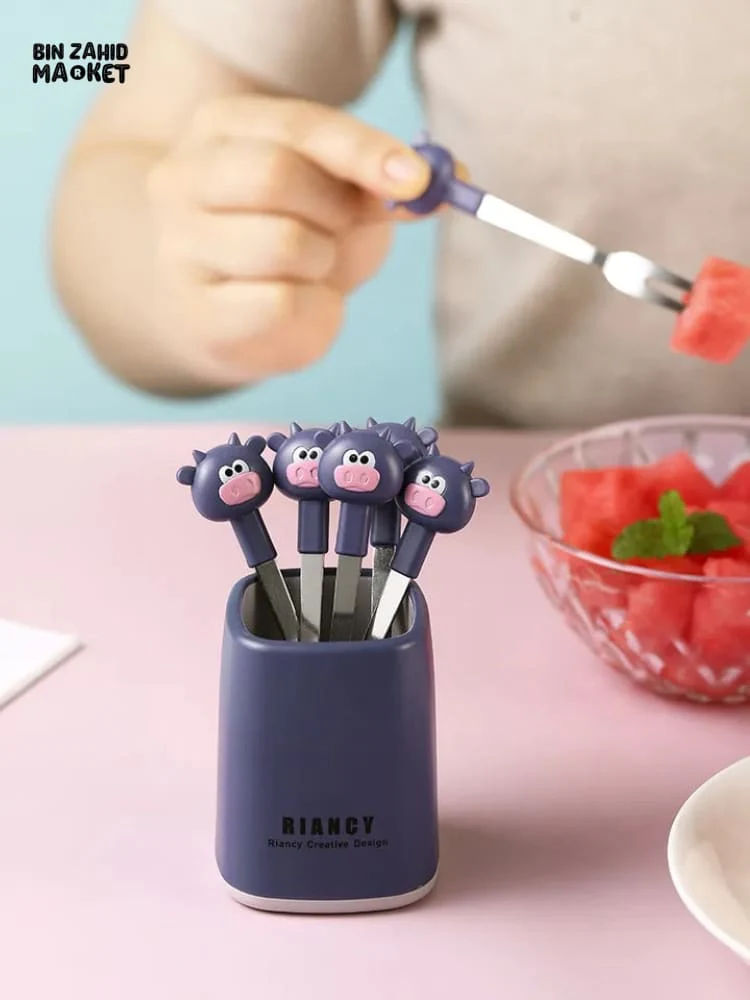 6IN1 CARTOON FRUITS FORK SET - Image 3
