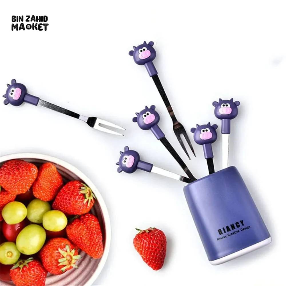 6IN1 CARTOON FRUITS FORK SET - Image 7