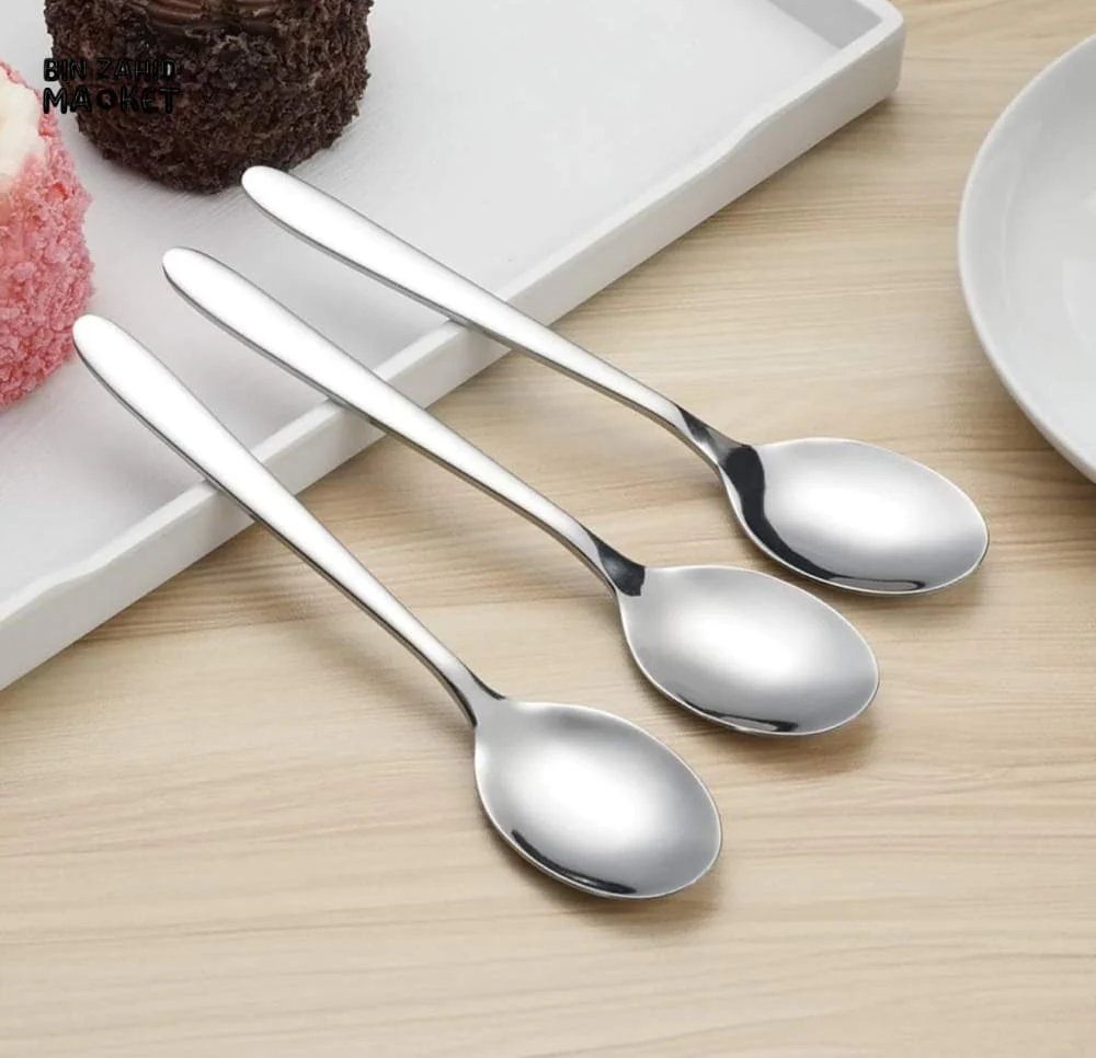 6 PIECES STAINLESS STEEL COFFEE & DESSERT SPOONS
