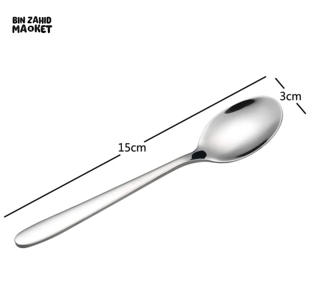 6 PIECES STAINLESS STEEL COFFEE & DESSERT SPOONS - Image 5