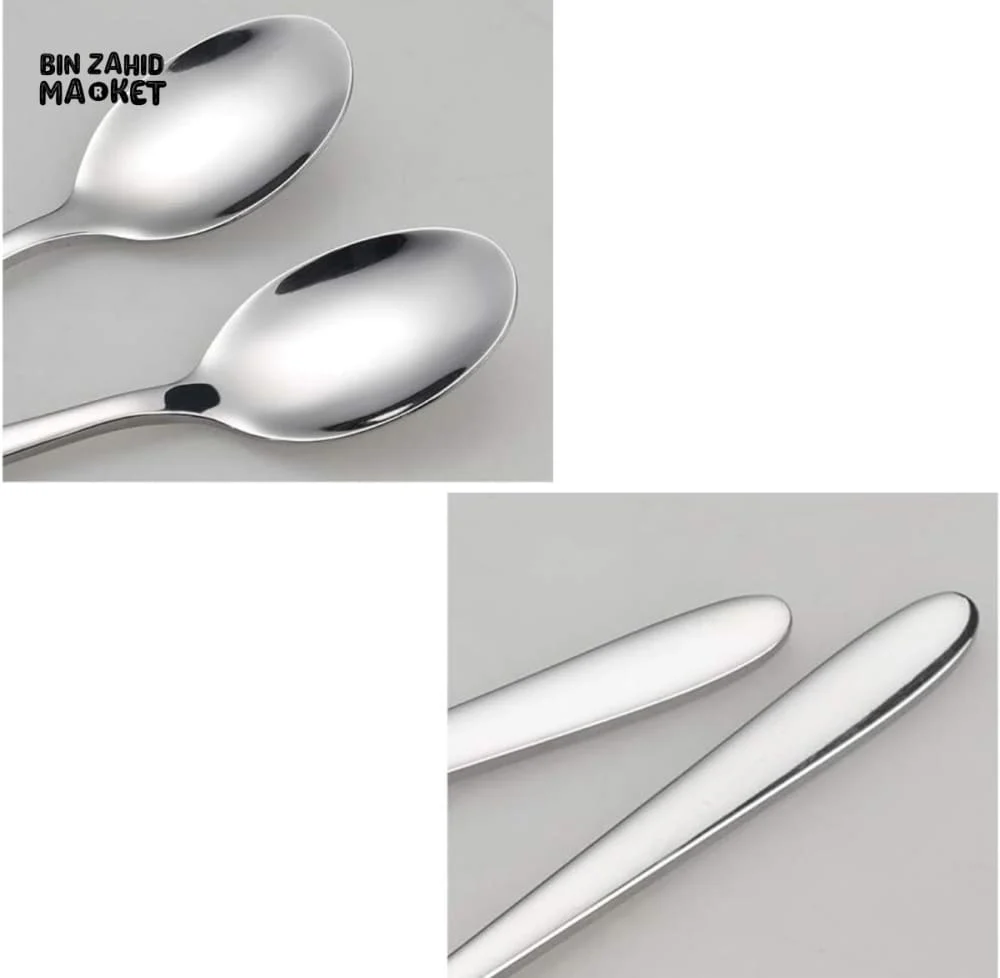 6 PIECES STAINLESS STEEL COFFEE & DESSERT SPOONS - Image 6