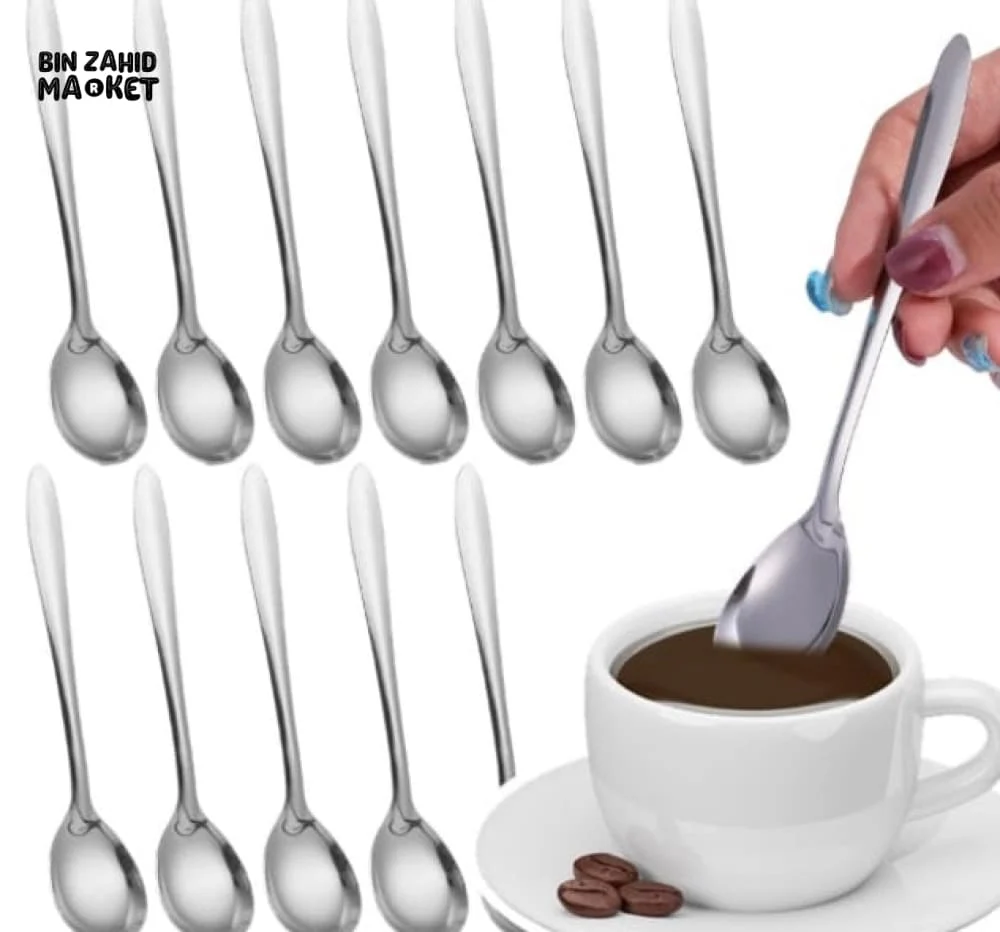 6 PIECES STAINLESS STEEL COFFEE & DESSERT SPOONS - Image 9