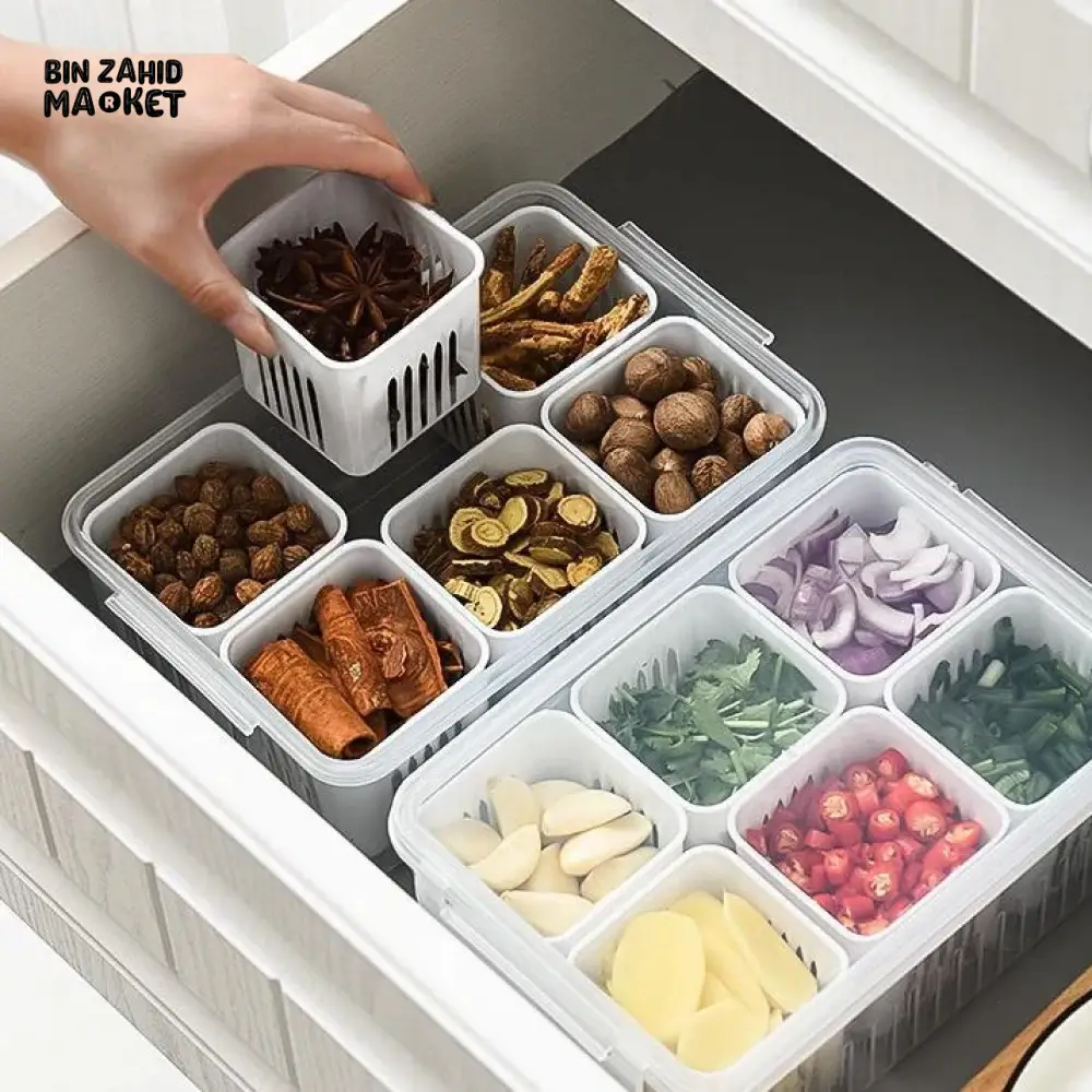 6X PORTIONS REFRIGERATOR STORAGE BOX - Image 3