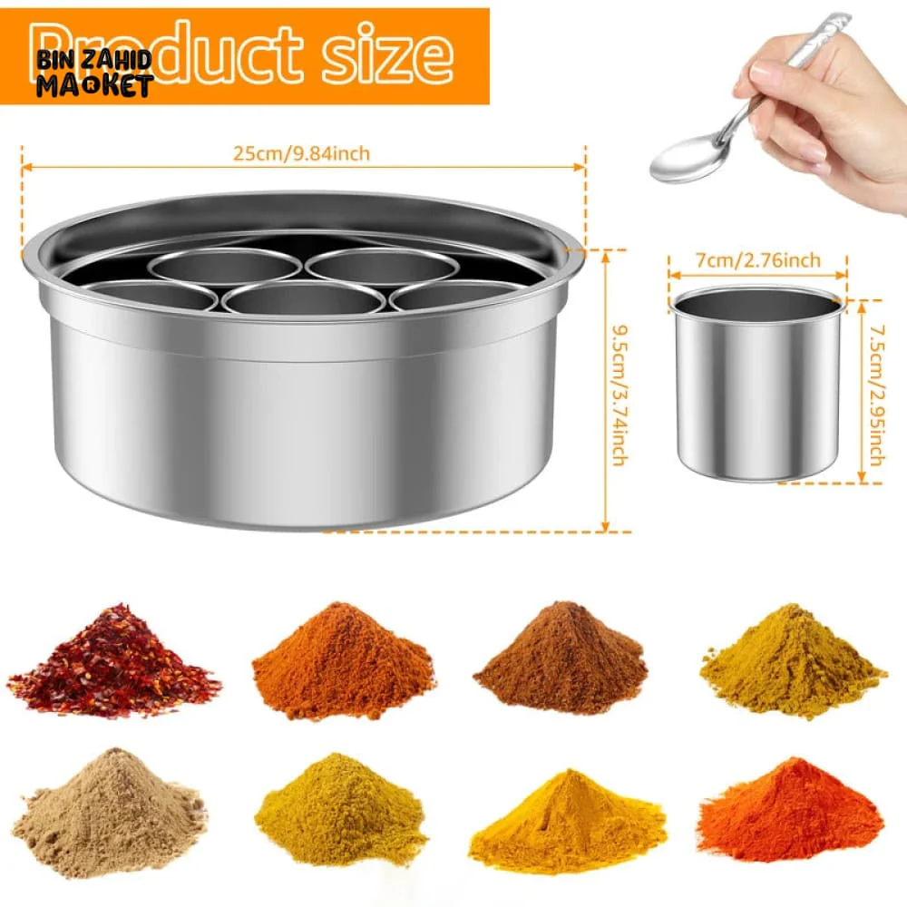 7-COMPARTMENT STAINLESS STEEL SPICE BOX – HOME & OUTDOOR STORAGE - Image 6