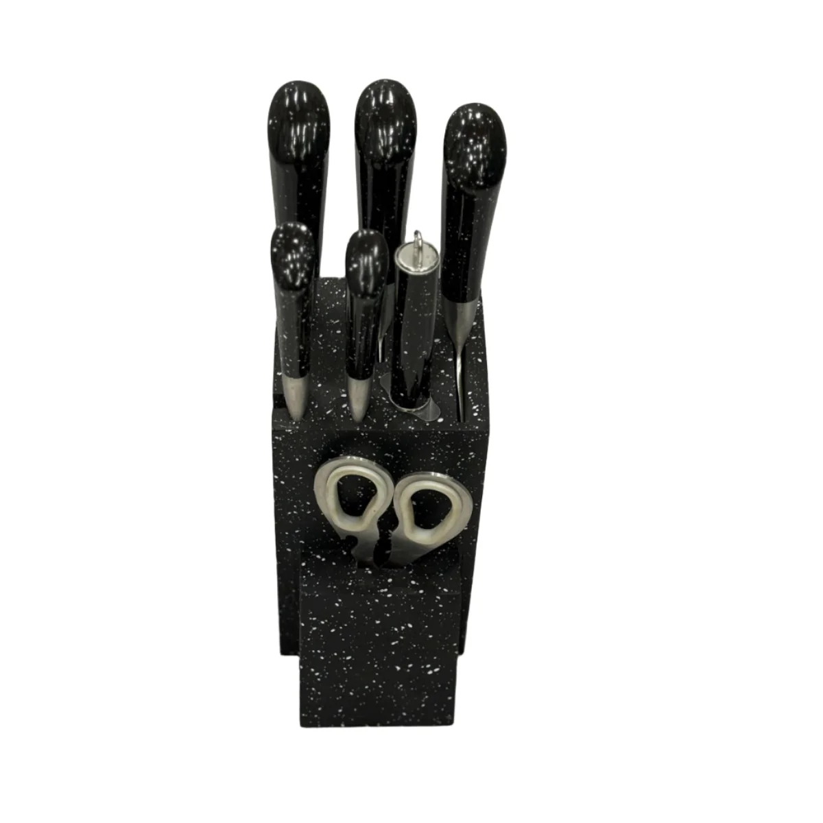 7-PIECE PROFESSIONAL KNIFE SET – DURABLE STEEL, EASY-CLEAN SPECKLED BLOCK - BLACK - Image 2