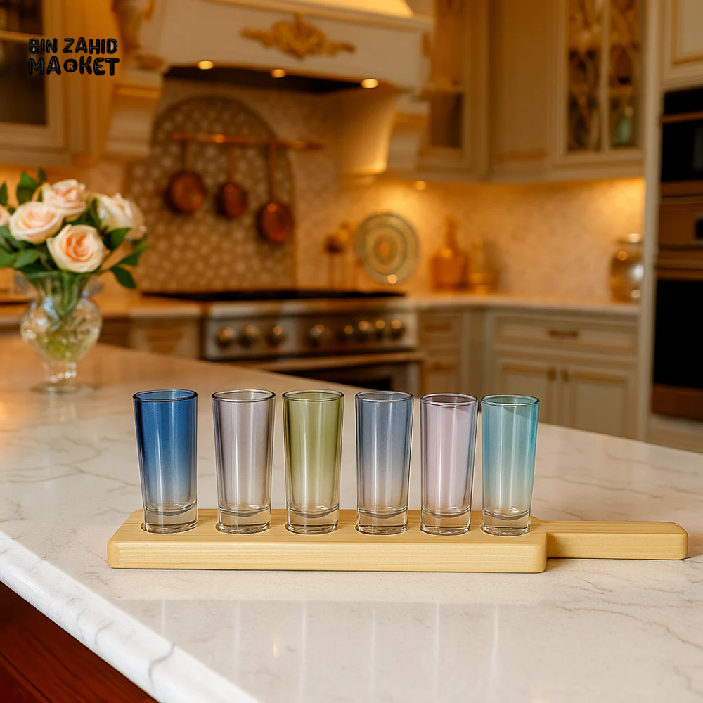 7PIECE COLORFUL GLASS SET 60ML – LUXURY DRINKWARE FOR KITCHEN & DINING