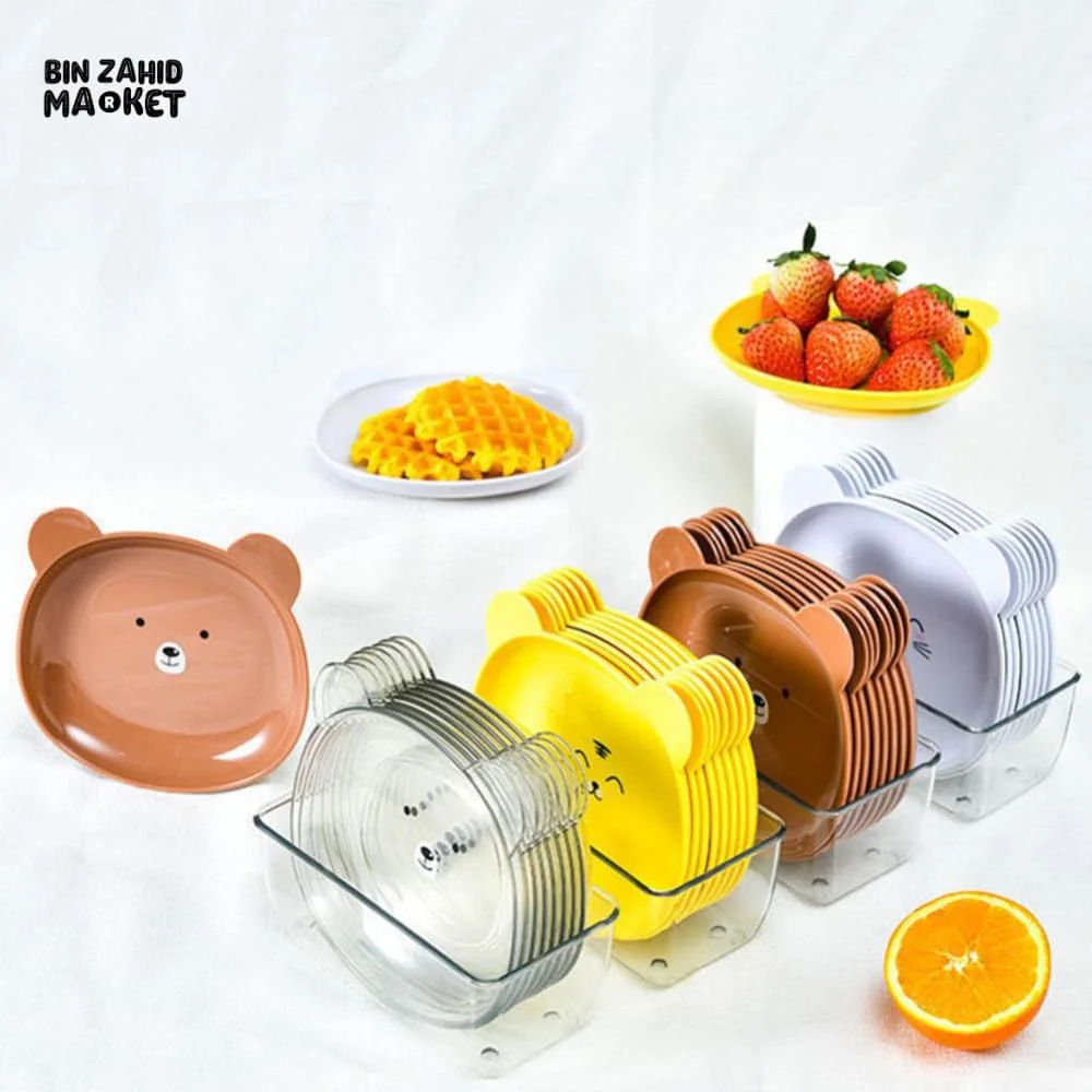 8 PIECES EASY TO CLEAN SNACK TRAY – FOOD GRADE PP STORAGE BOX FOR DRIED FRUIT CANDYNUTS & MULTIPURPOSE KITCHEN USE - BEAR - Image 6