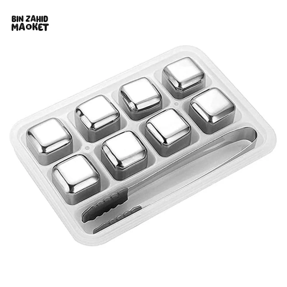 8 PIECES REUSABLE STAINLESS STEEL ICE CUBES - Image 2