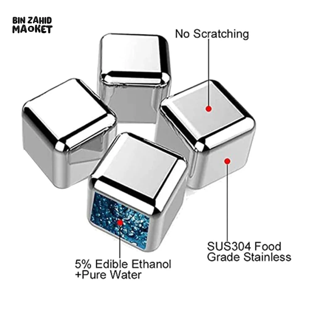 8 PIECES REUSABLE STAINLESS STEEL ICE CUBES - Image 3