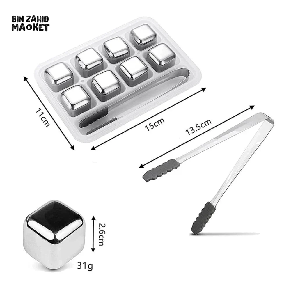 8 PIECES REUSABLE STAINLESS STEEL ICE CUBES - Image 5