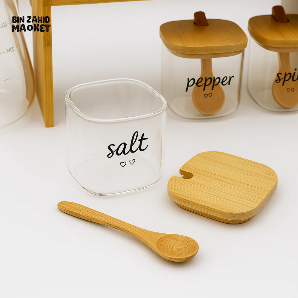 9-PIECE PREMIUM KITCHEN ORGANIZER SET WITH BAMBOO STAND - COMPLETE COUNTERTOP STORAGE SOLUTION - Image 3