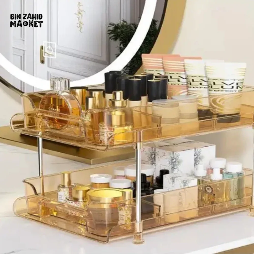 ACRYLIC CLEAR PULL-OUT STORAGE ORGANIZER COSMETIC & FOOD STORAGE - 3 TIER - Image 9
