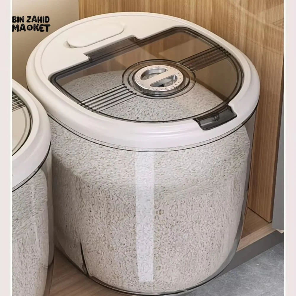 ACRYLIC RICE STORAGE BOX – TRANSPARENT KITCHEN CONTAINER WITH LID - Image 2