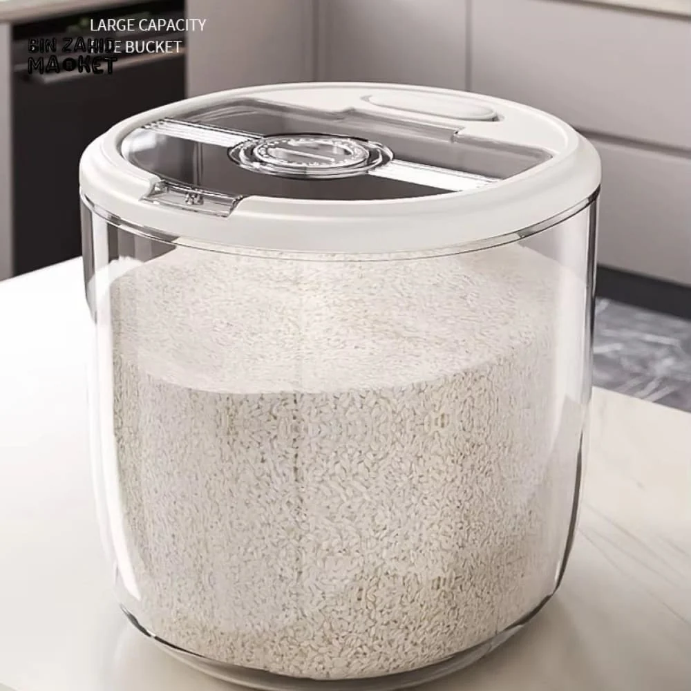 ACRYLIC RICE STORAGE BOX – TRANSPARENT KITCHEN CONTAINER WITH LID - Image 3