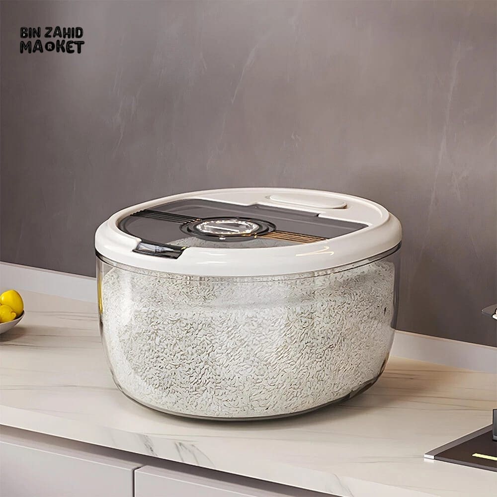 ACRYLIC RICE STORAGE BOX – TRANSPARENT KITCHEN CONTAINER WITH LID - Image 4